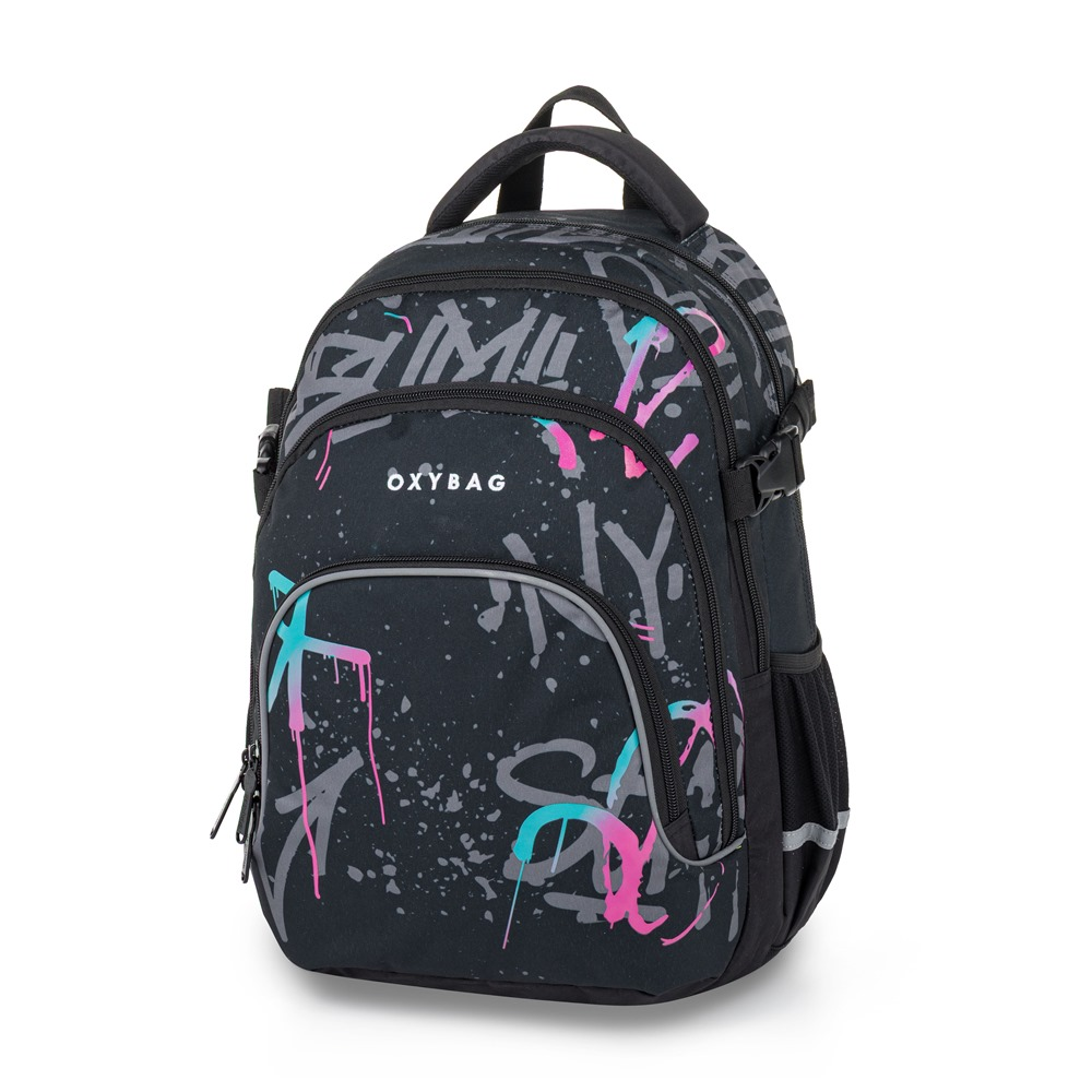 Studentský batoh OXY SCOOLER Graffiti Pink